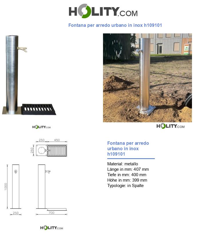 Fontana per arredo urbano in inox h109101