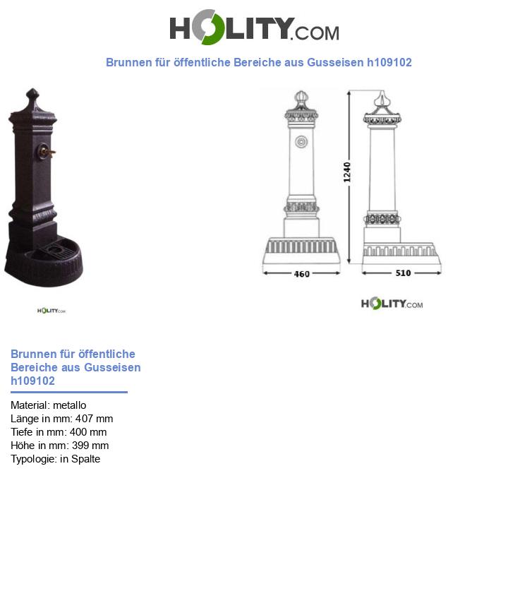 Brunnen für öffentliche Bereiche aus Gusseisen h109102