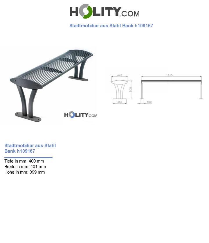 Stadtmobiliar aus Stahl Bank h109167