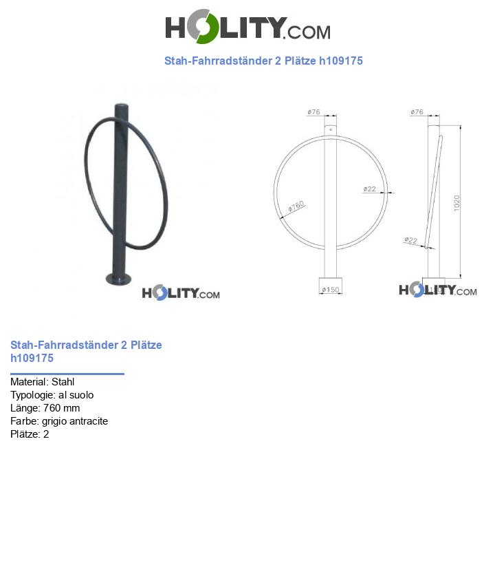 Stah-Fahrradständer 2 Plätze h109175