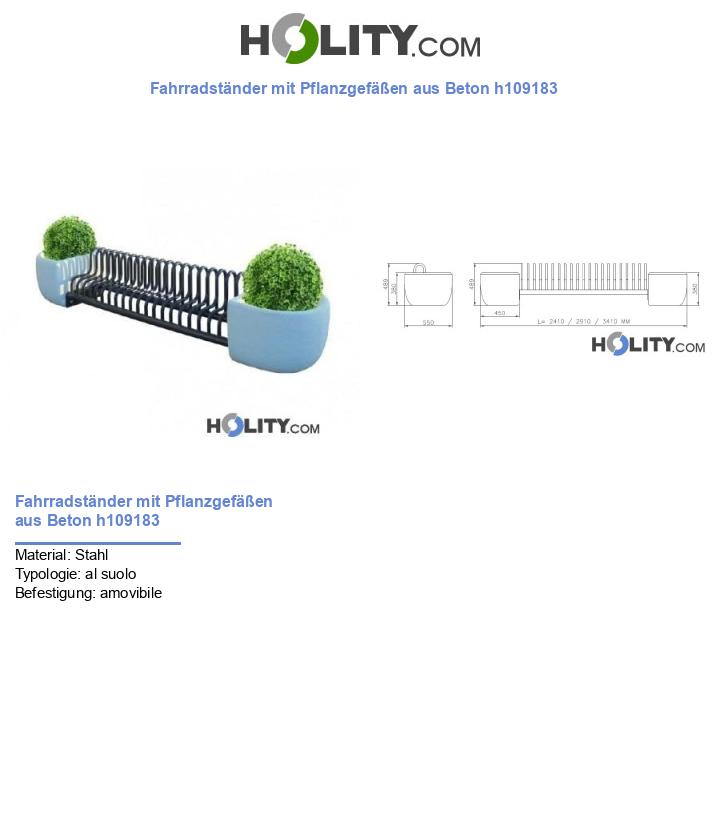 Fahrradständer mit Pflanzgefäßen aus Beton h109183