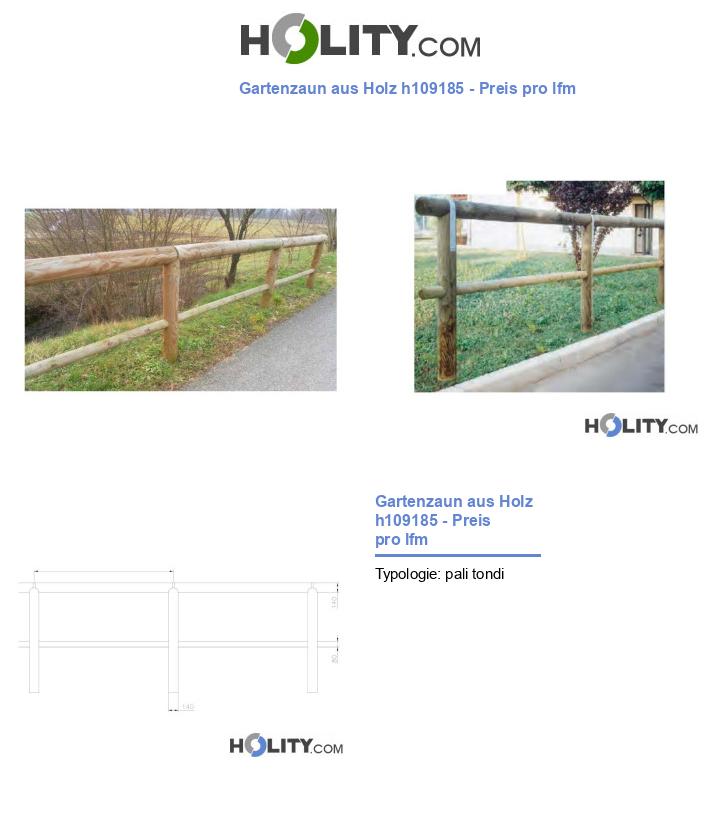 Gartenzaun aus Holz h109185 - Preis pro lfm