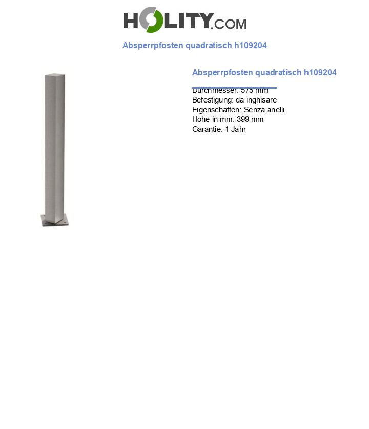 Absperrpfosten quadratisch h109204