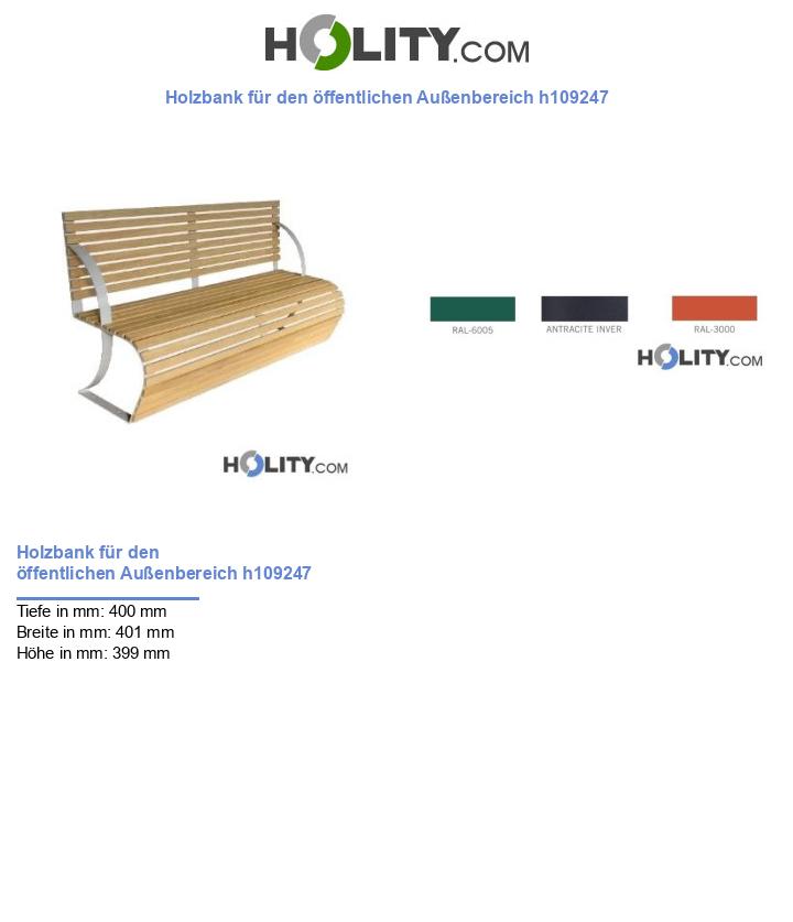 Holzbank für den öffentlichen Außenbereich h109247