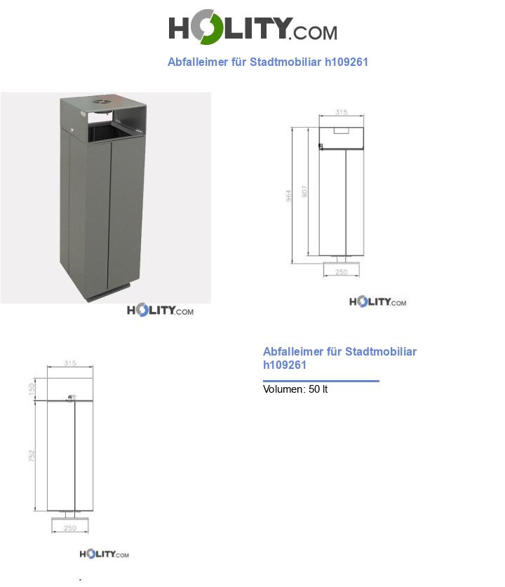 Abfalleimer für Stadtmobiliar h109261