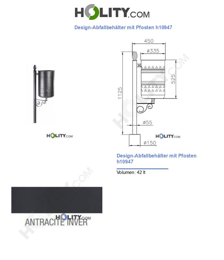 Design-Abfallbehälter mit Pfosten h10947