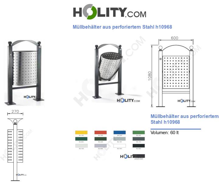 Müllbehälter aus perforiertem Stahl h10968