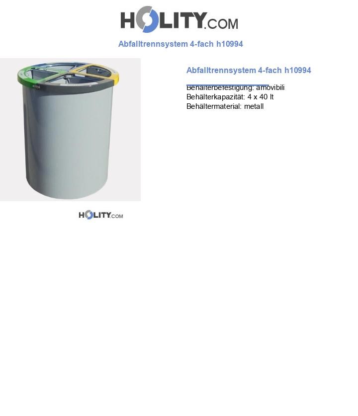 Abfalltrennsystem 4-fach h10994