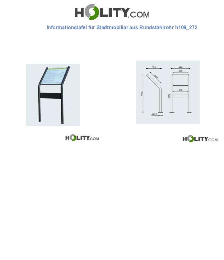 Informationstafel für Stadtmobiliar aus Rundstahlrohr h109_272