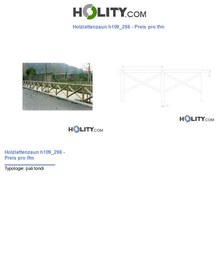 Holzlattenzaun h109_298 - Preis pro lfm