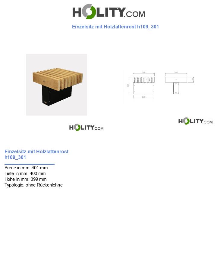 Einzelsitz mit Holzlattenrost h109_301