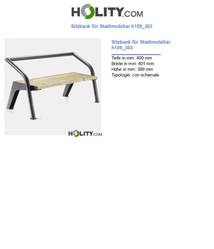 Sitzbank für Stadtmobiliar h109_303