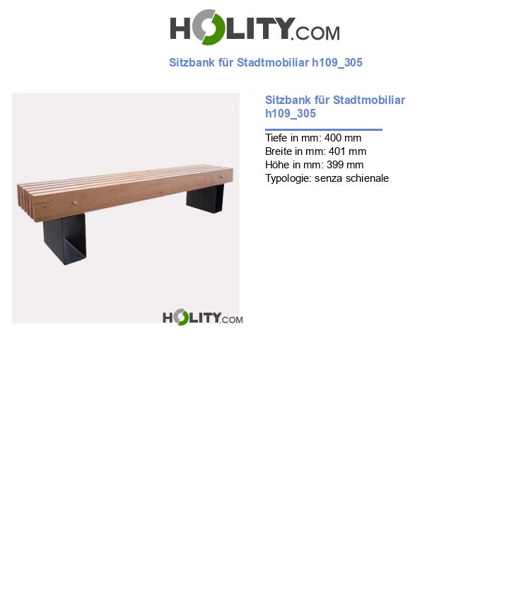 Sitzbank für Stadtmobiliar h109_305