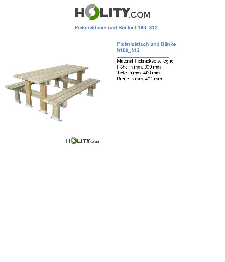 Picknicktisch und Bänke h109_312