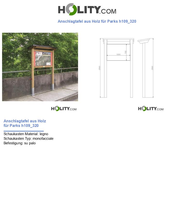 Anschlagtafel aus Holz für Parks h109_320