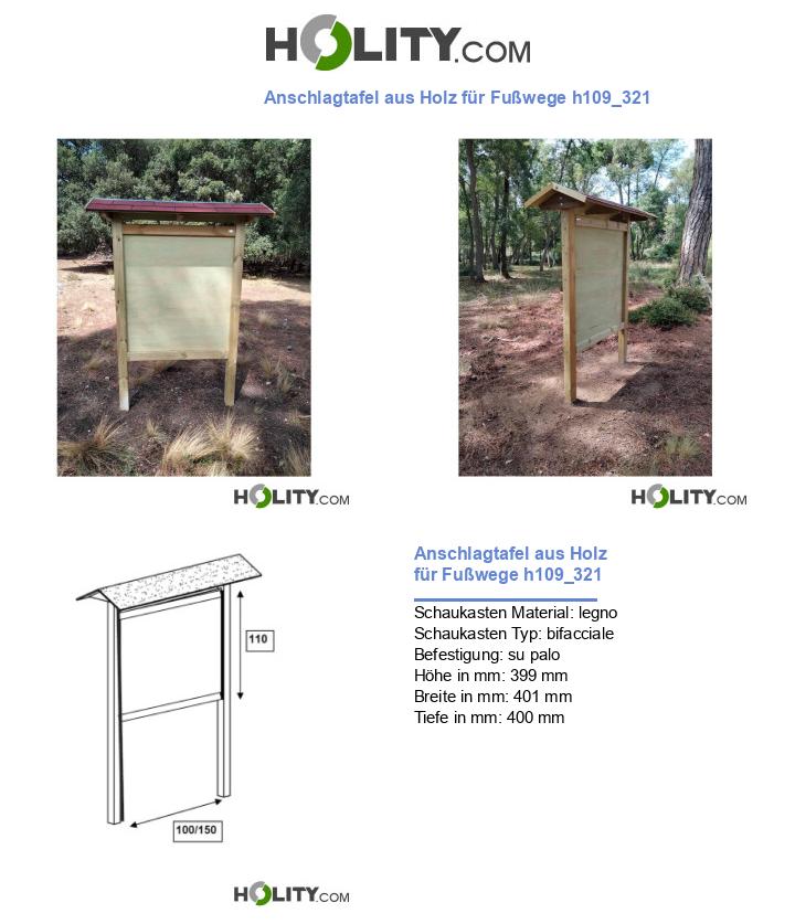 Anschlagtafel aus Holz für Fußwege h109_321