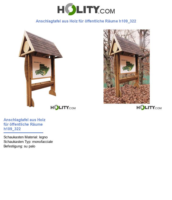 Anschlagtafel aus Holz für öffentliche Räume h109_322