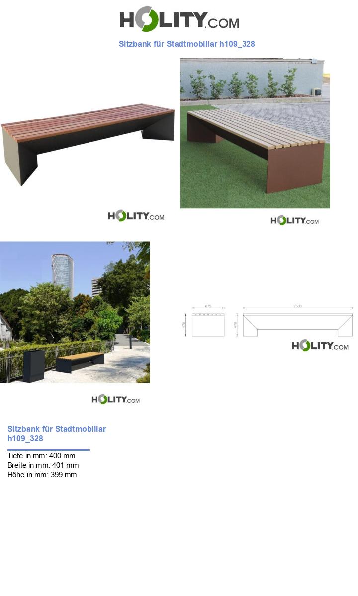 Sitzbank für Stadtmobiliar h109_328
