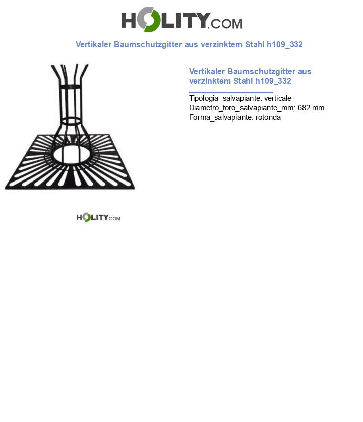Vertikaler Baumschutzgitter aus verzinktem Stahl h109_332