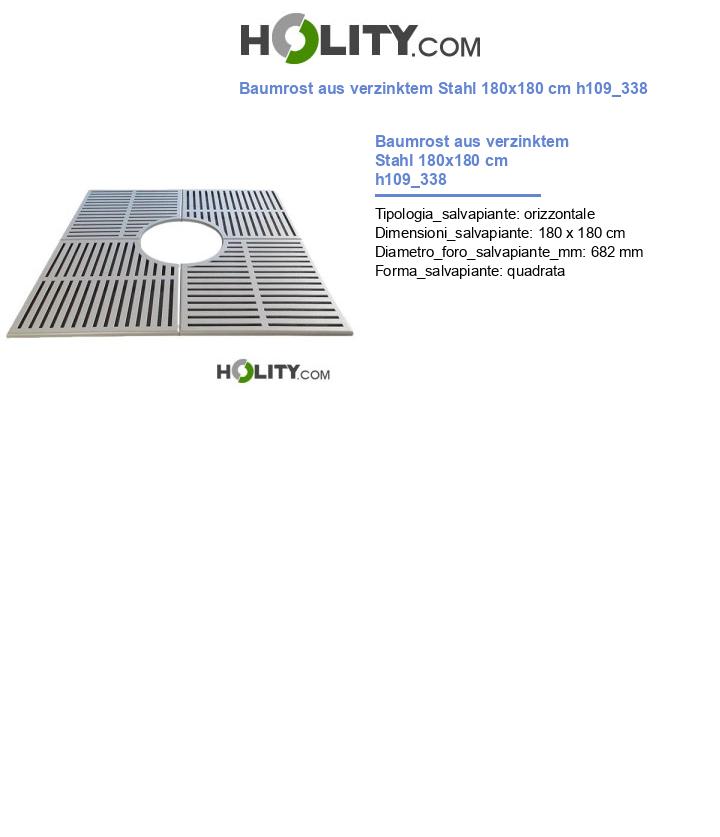 Baumrost aus verzinktem Stahl 180x180 cm h109_338
