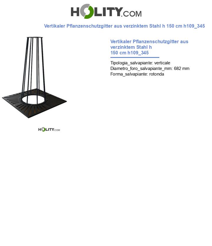 Vertikaler Pflanzenschutzgitter aus verzinktem Stahl h 150 cm h109_345