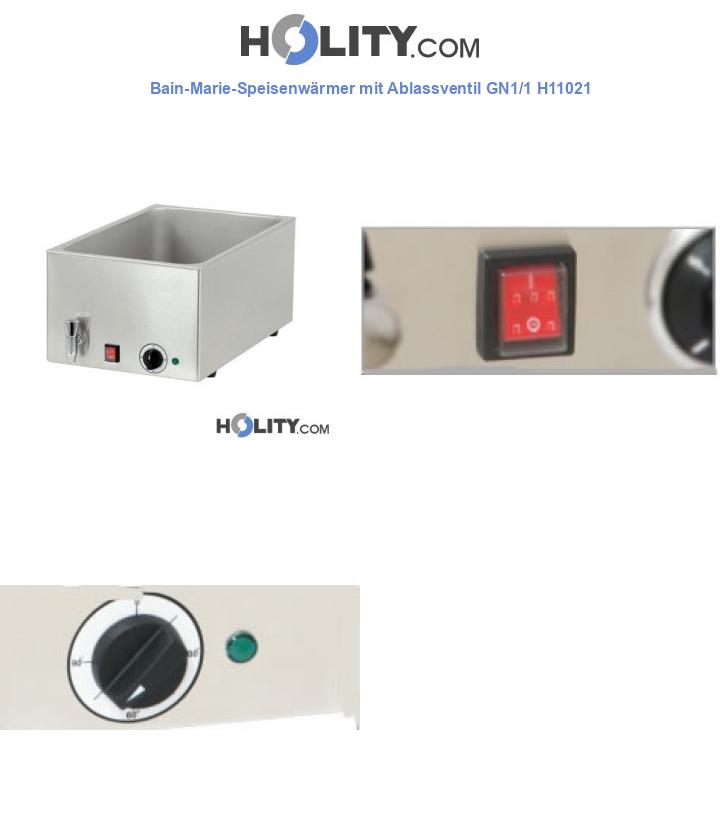 Bain-Marie-Speisenwärmer mit Ablassventil GN1/1 H11021