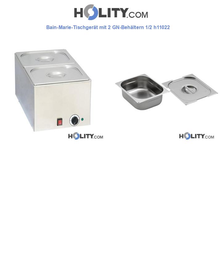 Bain-Marie-Tischgerät mit 2 GN-Behältern 1/2 h11022