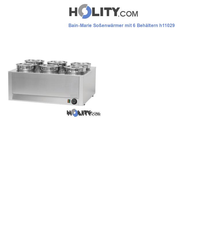 Bain-Marie Soßenwärmer mit 6 Behältern h11029