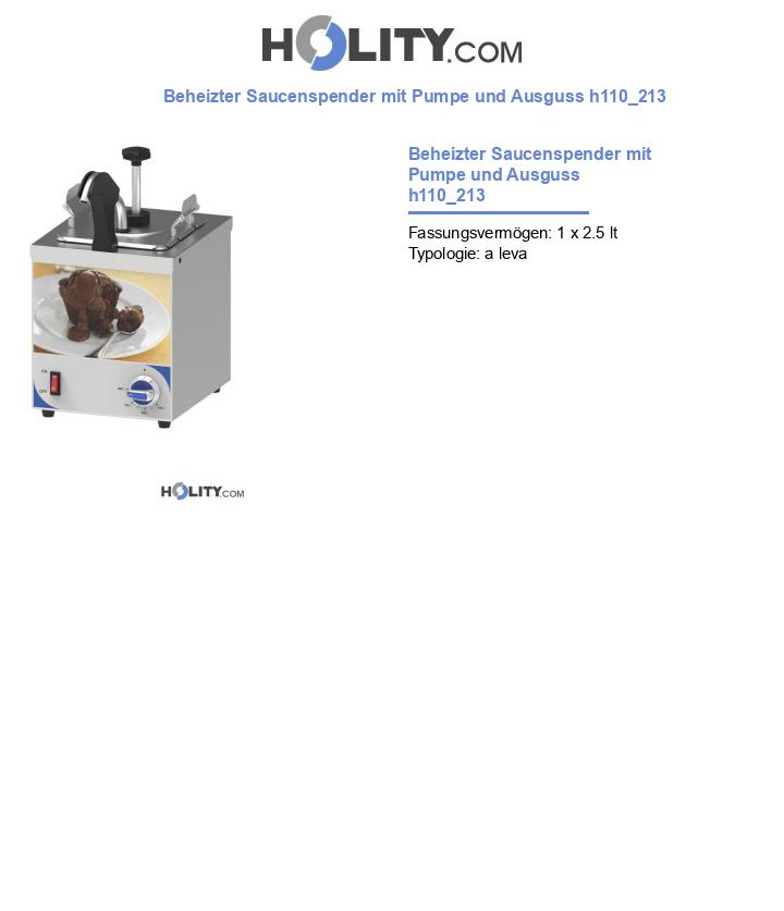 Beheizter Saucenspender mit Pumpe und Ausguss h110_213