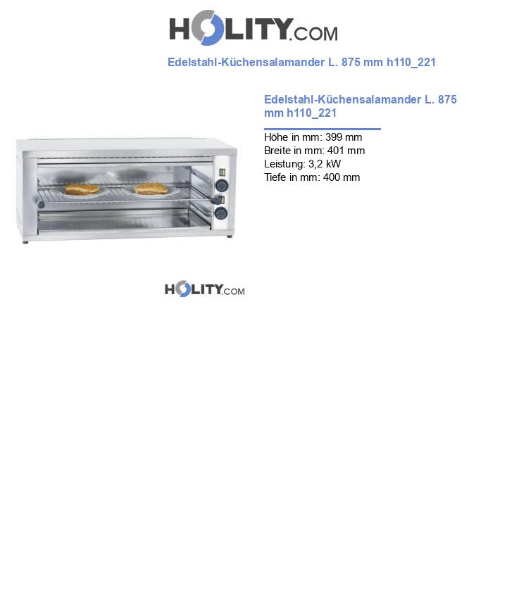 Edelstahl-Küchensalamander L. 875 mm h110_221