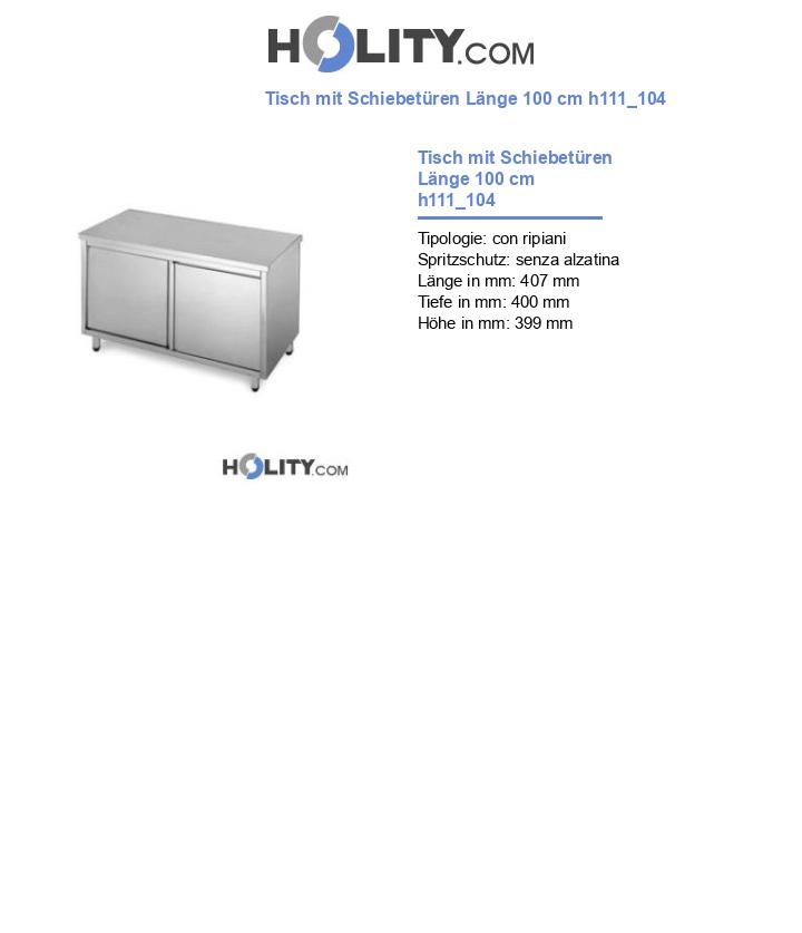 Tisch mit Schiebetüren Länge 100 cm h111_104