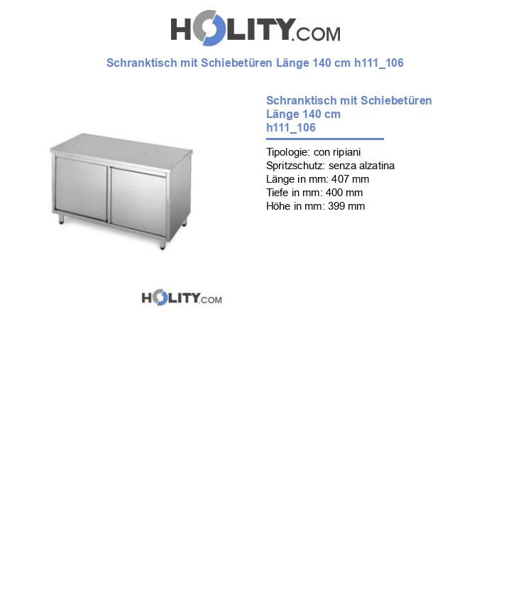 Schranktisch mit Schiebetüren Länge 140 cm h111_106