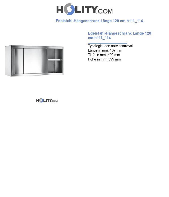 Edelstahl-Hängeschrank Länge 120 cm h111_114