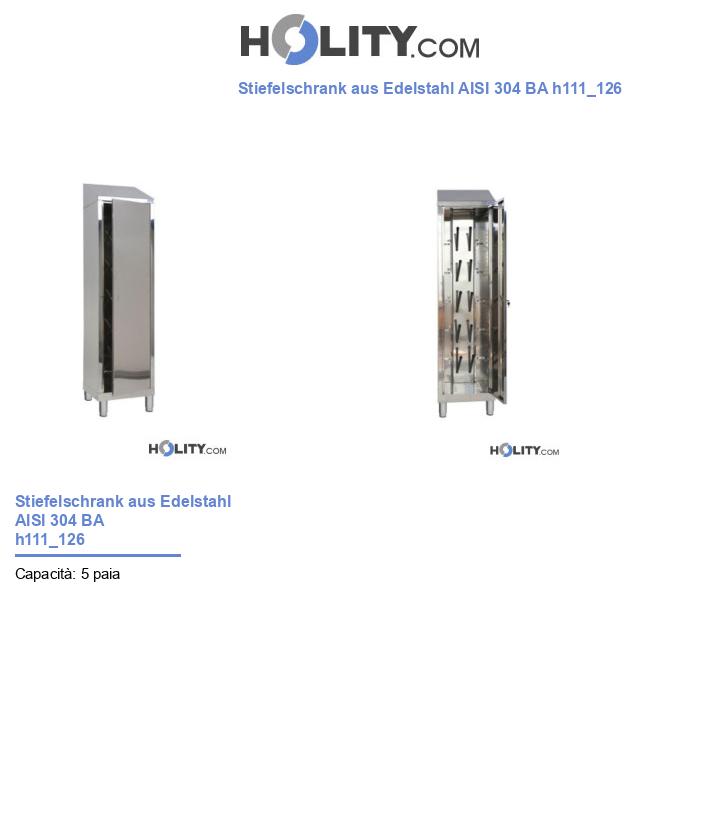 Stiefelschrank aus Edelstahl AISI 304 BA h111_126