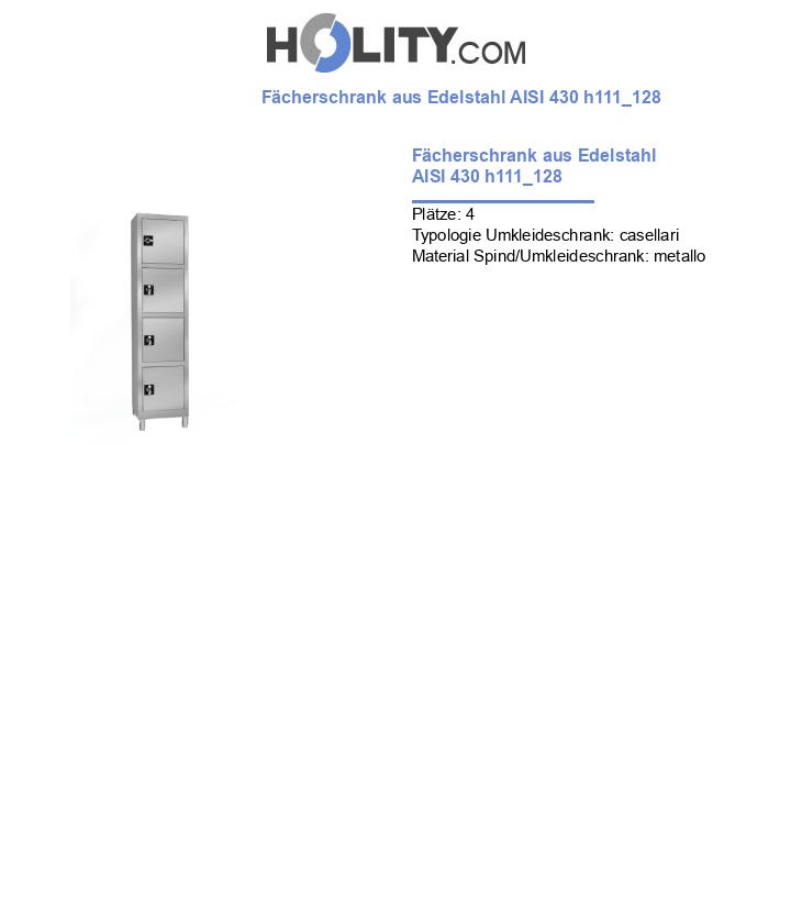 Fächerschrank aus Edelstahl AISI 430 h111_128