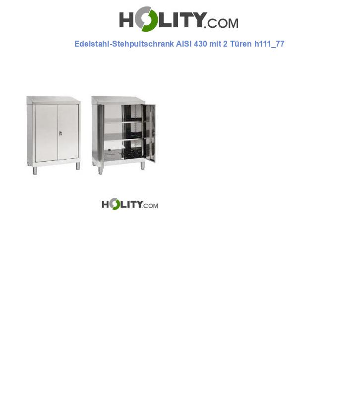 Edelstahl-Stehpultschrank AISI 430 mit 2 Türen h111_77