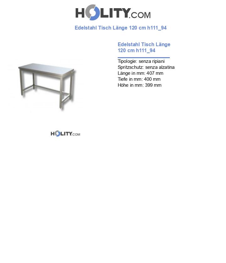 Edelstahl Tisch Länge 120 cm h111_94