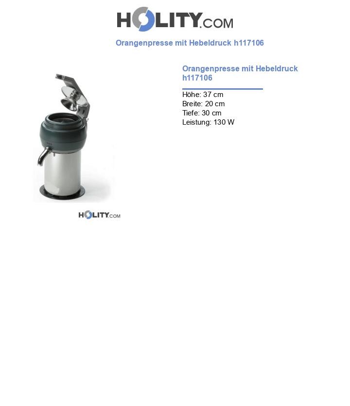 Orangenpresse mit Hebeldruck h117106