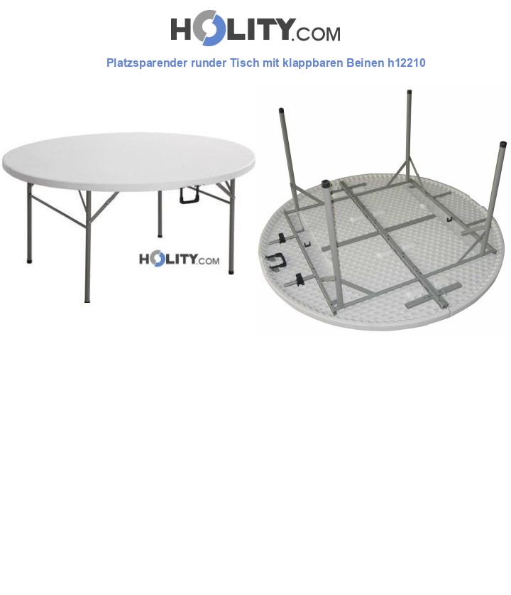 Platzsparender runder Tisch mit klappbaren Beinen h12210