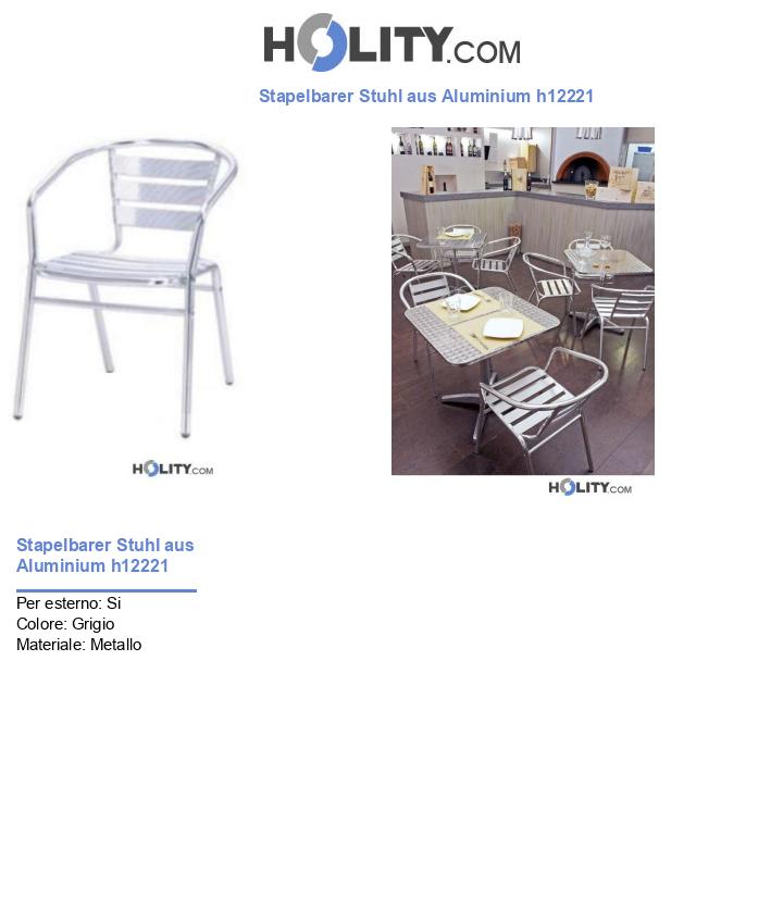 Stapelbarer Stuhl aus Aluminium h12221