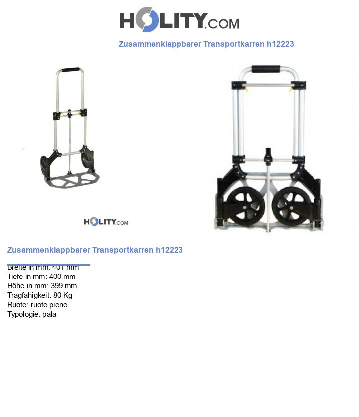 Zusammenklappbarer Transportkarren h12223