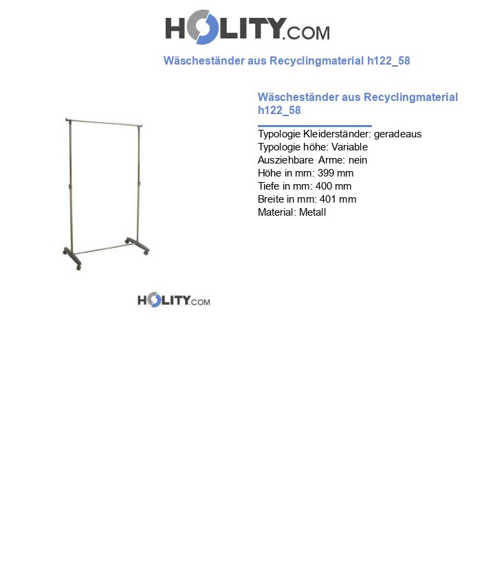 Wäscheständer aus Recyclingmaterial h122_58