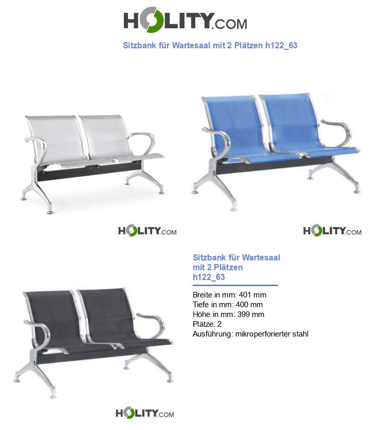 Sitzbank für Wartesaal mit 2 Plätzen h122_63