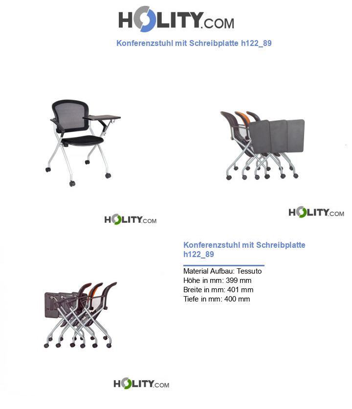Konferenzstuhl mit Schreibplatte h122_89