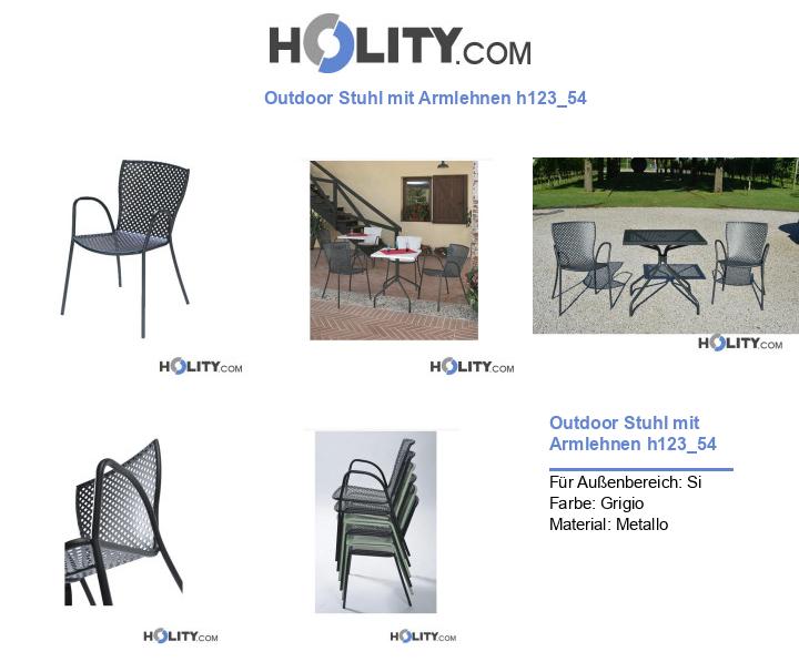 Outdoor Stuhl mit Armlehnen h123_54