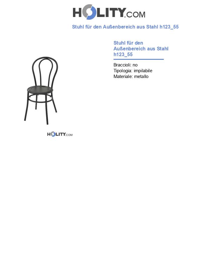 Stuhl für den Außenbereich aus Stahl h123_55