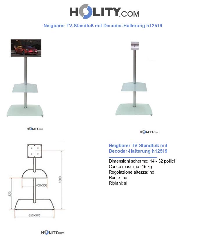 Neigbarer TV-Standfuß mit Decoder-Halterung h12519