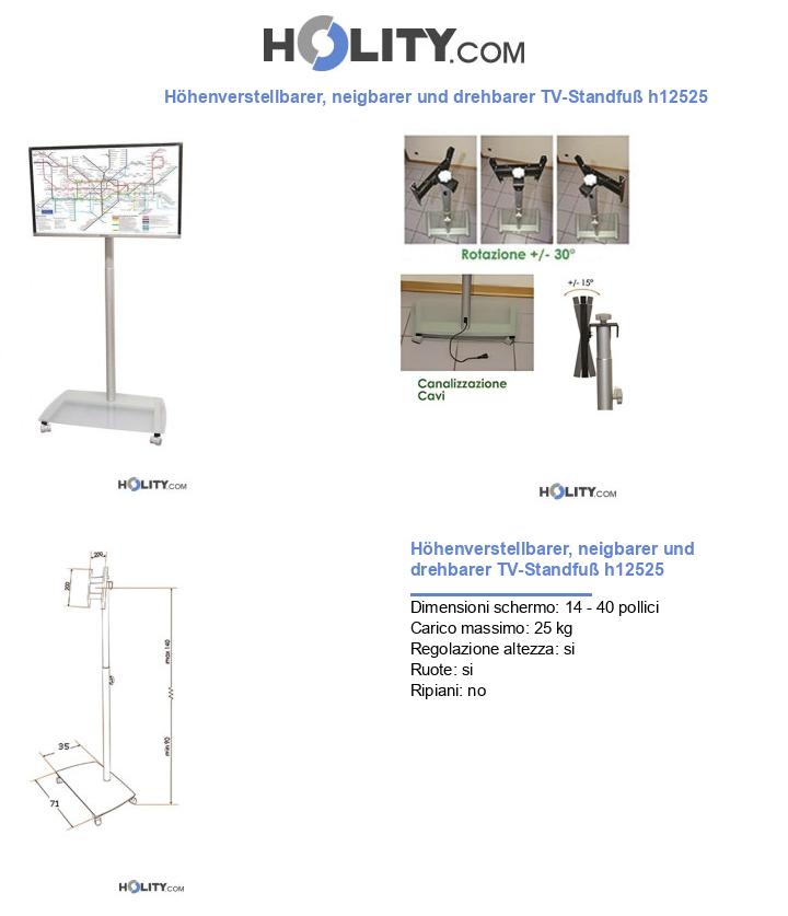 Höhenverstellbarer, neigbarer und drehbarer TV-Standfuß h12525