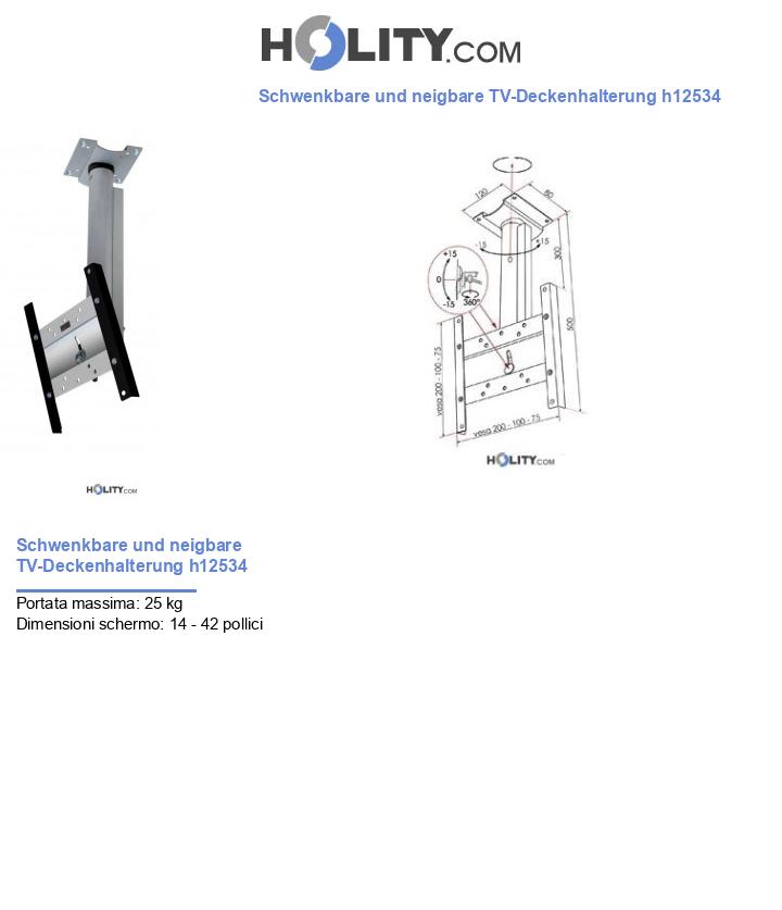 Schwenkbare und neigbare TV-Deckenhalterung h12534