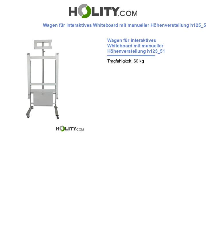 Wagen für interaktives Whiteboard mit manueller Höhenverstellung h125_51